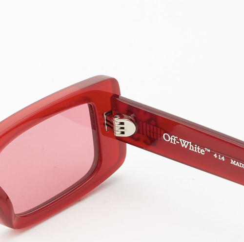 Pre-owned Off-white Oeri127s24pla0012828 Arthur Sunglasses In Red