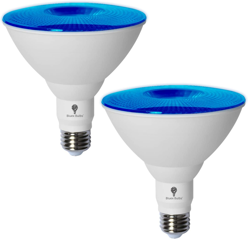 2 Pack Bluex LED Par38 Flood Blue Light Bulb - 18W (120Watt Equivalent) - Dimmab