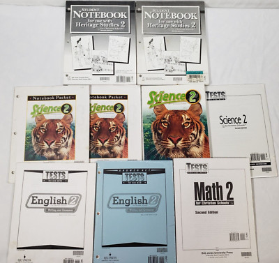 BJU Press Homeschool Books Lot 2nd Grade Curriculum Bundle Science English Math