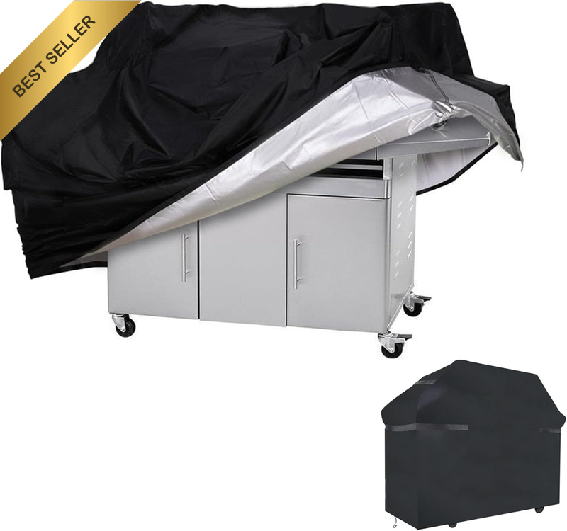 2Pcs 420D BBQ Gas Grill Cover Heavy Duty Waterproof, Dust-Proof, Anti-Uv, Cover