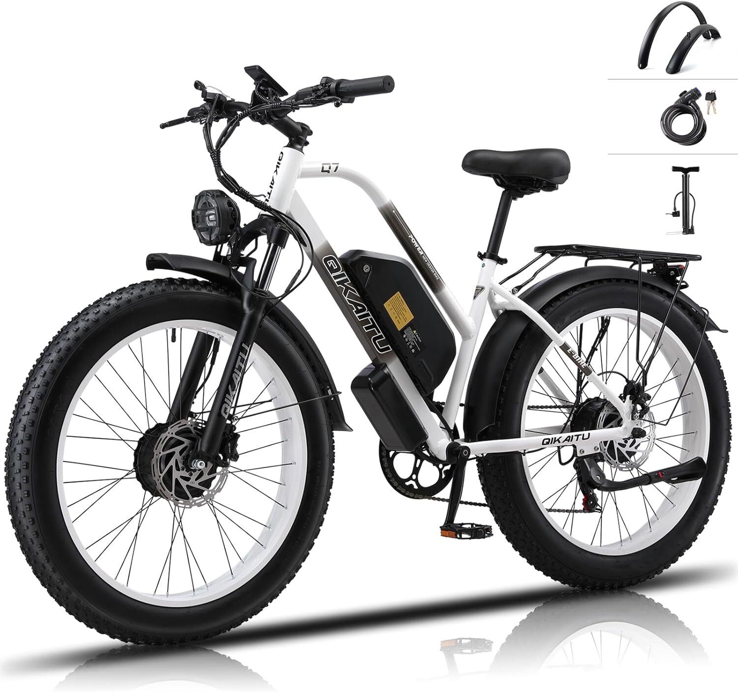 2000w 52v 23Ah デュアルモーター 26” x 4” eBike 2000W48V/23Ah Electric Bicycle for Adults 26 fat tire