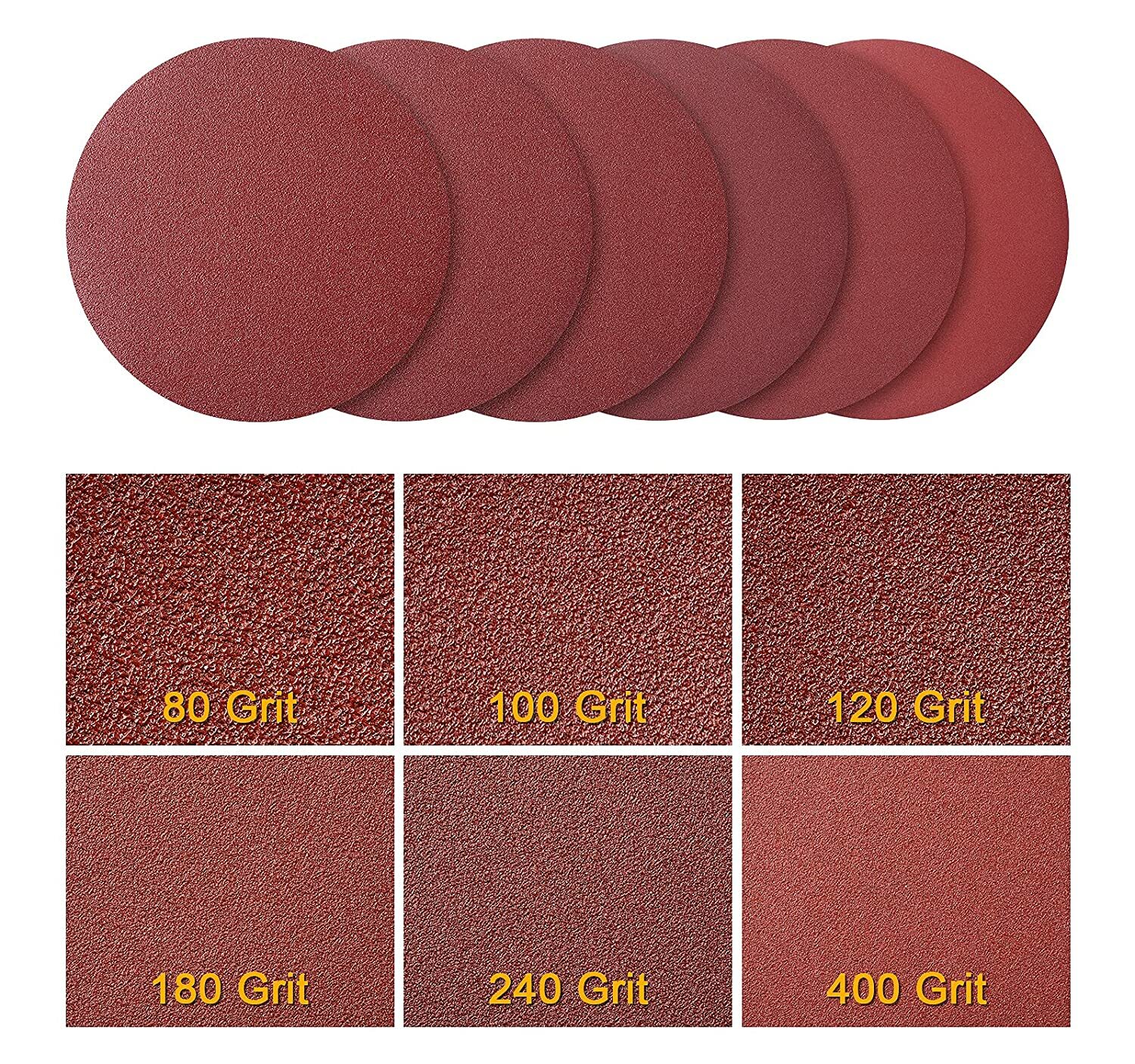 60x 12inch PSA Sanding Disc Self Adhesive Back 80-400 Grit Sticky Sandpaper Disk