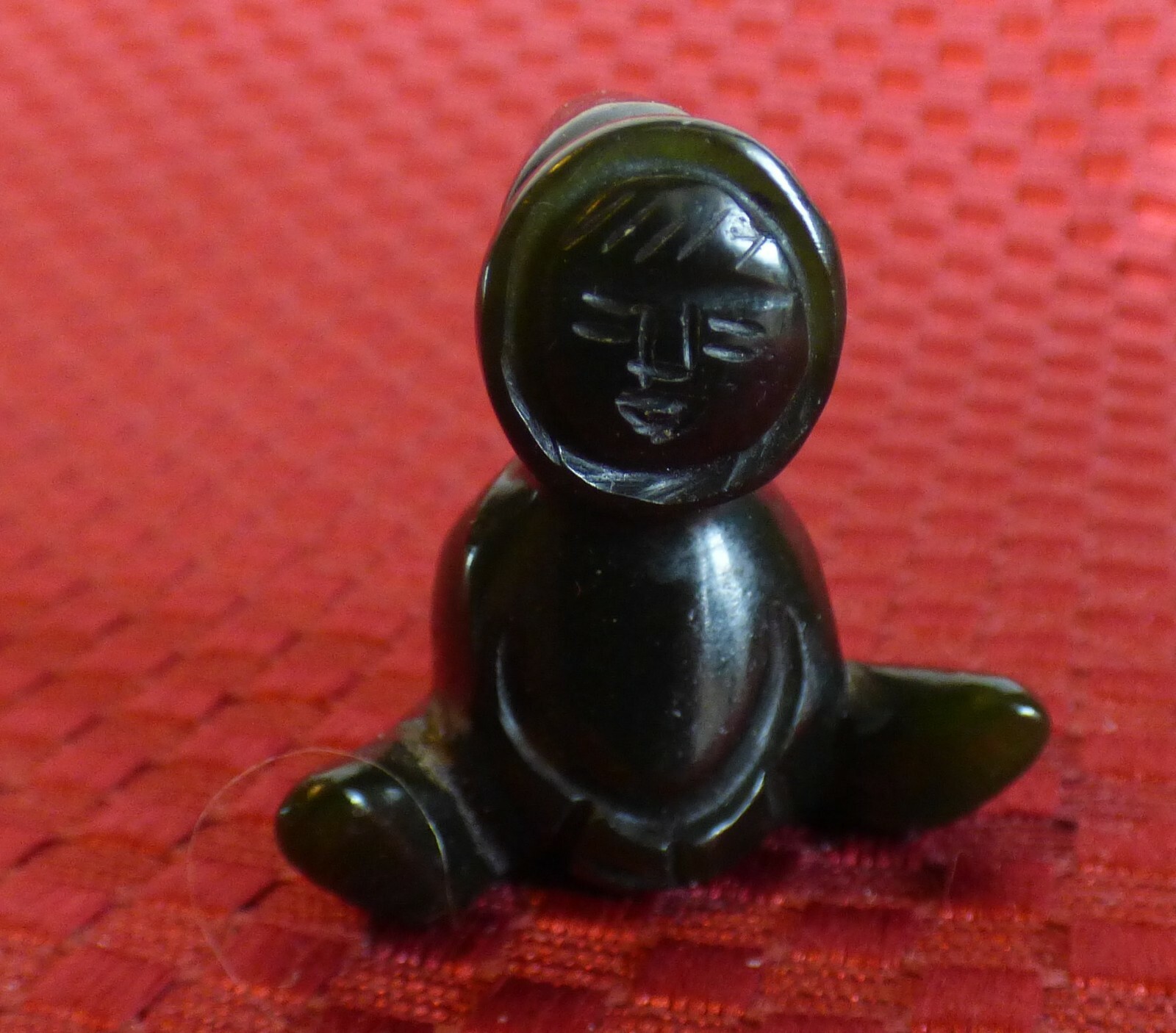 Vintage Small carved Eskimo Alaska Jade Green Stone Charm