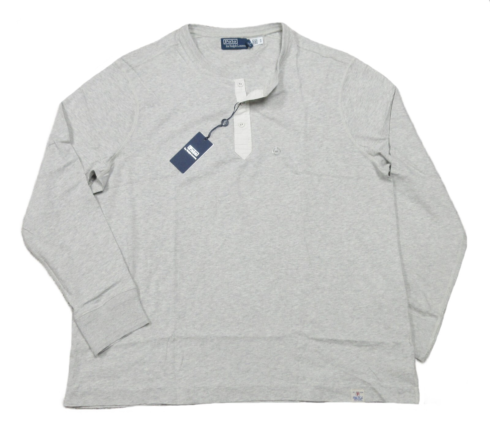 Polo Ralph Lauren Men's Grey Heather Long Sleeve Henley T