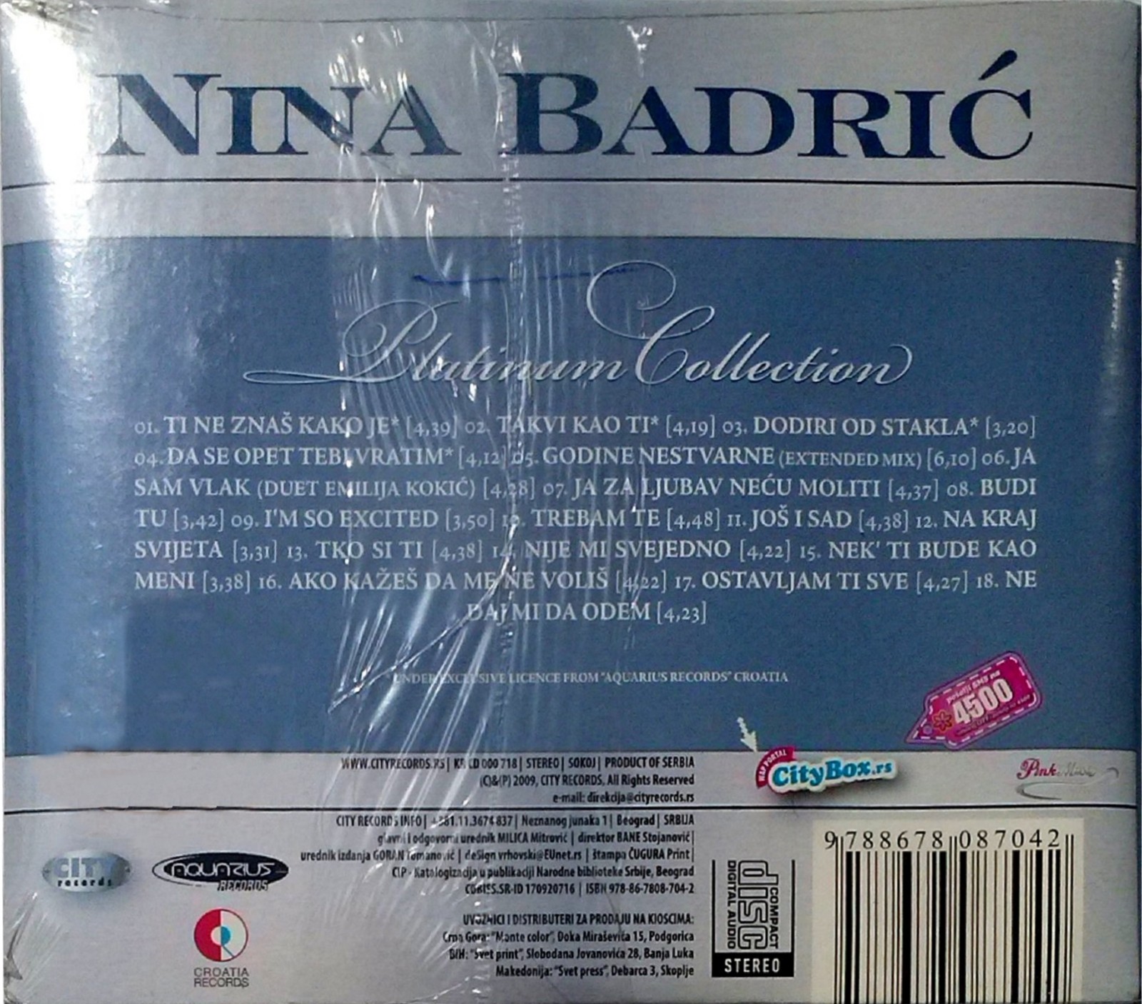 CD NINA BADRIC - THE PLATINUM COLLECTION 2009