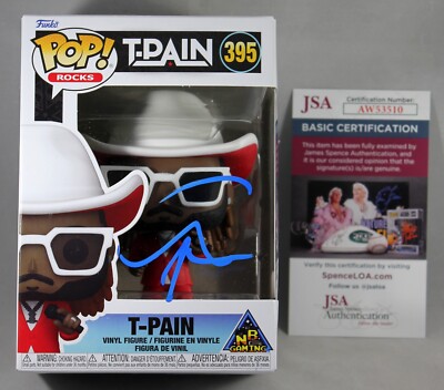 T-PAIN SIGNED FUNKO POP ROCKS NB GAMING FIGURE 395 RARE RAPPER AUTOGRAPH JSA COA