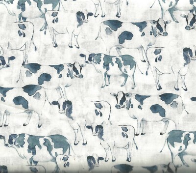 Rise n Shine Farm Fresh cows black white  Benartex Kanvas fabric