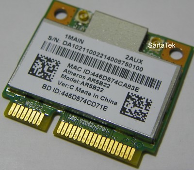 New Atheros AR5B22 a/b/g/n dual Wi-Fi BT 4.0 PCIe Half WB222 / 250-02062-070