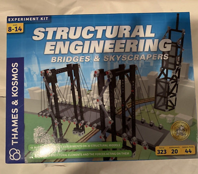 Thames & Kosmos Structural Engineering Bridges & Skyscrapers Experiment Kit, New