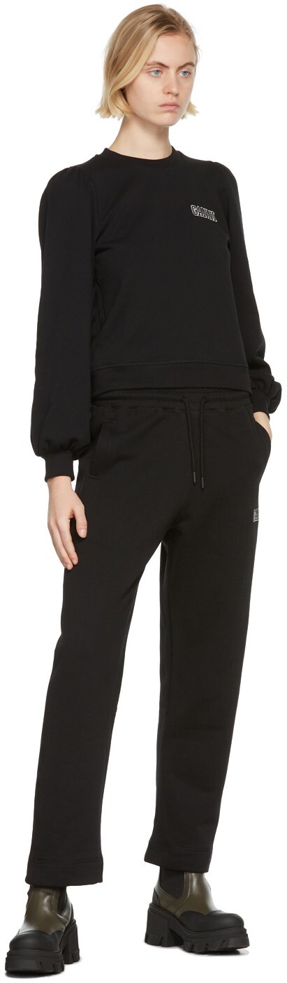 Ganni Software Isoli Black Trackpants Joggers Cotton Size