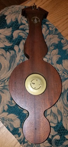 FINE Vtg TAYLOR BANJO Style Weather Station~MAHOGANY~Barometer Thermometer!
