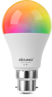 DiCUNO - LED RGBWC - Smart Glühbirne - 230V 9W 800lm - WiFi / Bluetooth / Voice