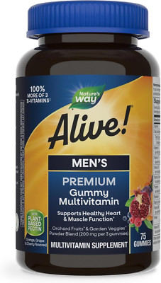 Nature's Way Alive! Men's Premium Gummy Multivitamin, Healthy, Muscle 75 Gummies