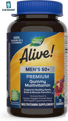 Nature s Way Alive! Men s 50+ Premium Gummy Multivitamin, Supports Healthy Heart
