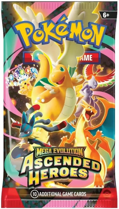Pokemon Trading Card Game TCG - Mega Evolution: Ascended Heroes 10-Card Booster