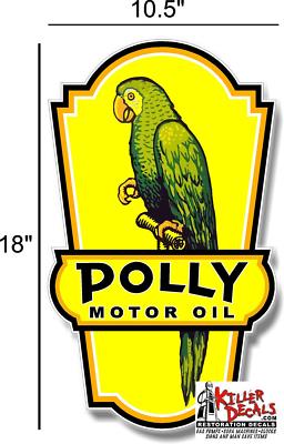 POLL-4  18'' left facing POLLY LUBSTER DECAL GAS OIL PUMP SIGN WALL STICKER