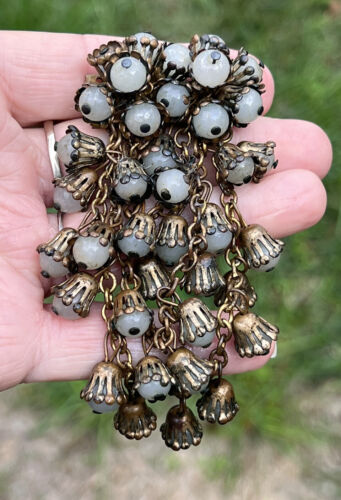 Vintage Early Unsigned Miriam Haskell Glass Beaded Drop Vintage Early Unsigned Miriam Haskell Glass Beaded Drop