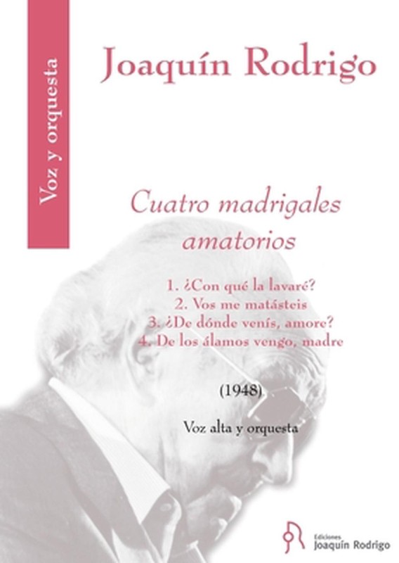 Cuatro Madrigales Amatorios For High Voice And Orchestra - Score By Joaquin Rodr