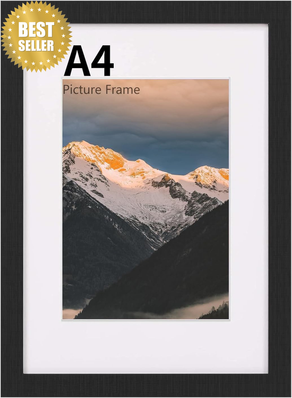 A4 Picture Frame, Black Wooden Frame for Photo Frame, A4 (21X29.7 Cm) Poster Fra