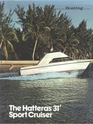 Hatteras boat sport cruiser 1974 and land in the Bahamas