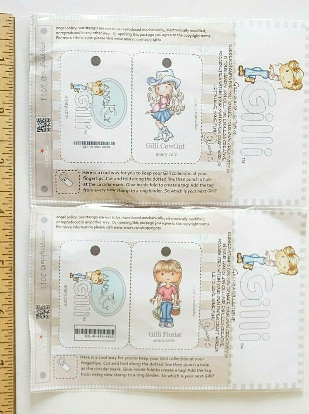 2 GILLI Girl Stamps COWGIRL FLORIST 2011 ANARY NEW!!