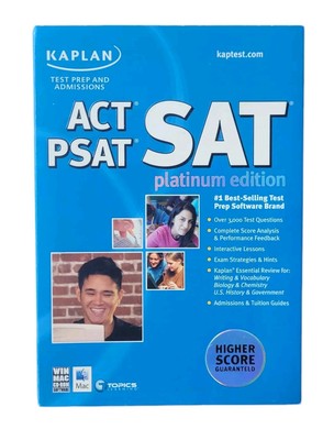 Kaplan SAT ACT PSAT Test Prep Platinum Edition 2007 Win & Mac 6 CDs New Sealed
