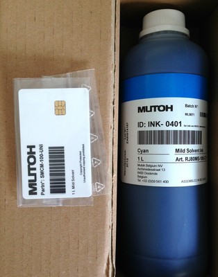 Mutoh Ink-0401 Splitfire & Blizzard 65 90 100 - Mild Solvent 1000ml Ink Cyan