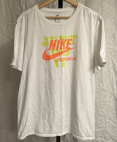 NIKE 00s big swoosh tシャツ cityboy y2k 短丈 Vintage Y2K 00s Retro Nike White Green Circle Logo T-Shirt