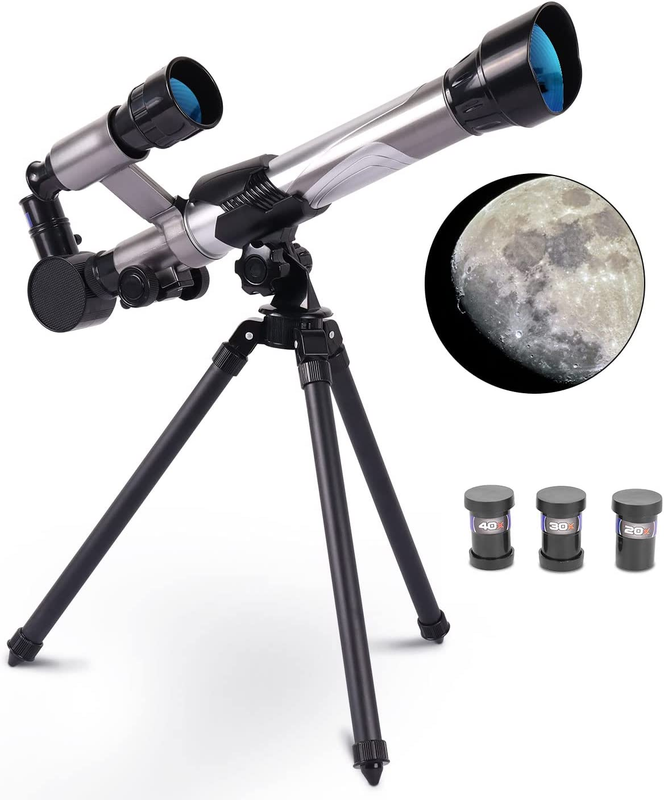 Telescope for Kids with Tripod and Finder Scope,20X 30X 40X Magnification,Portab