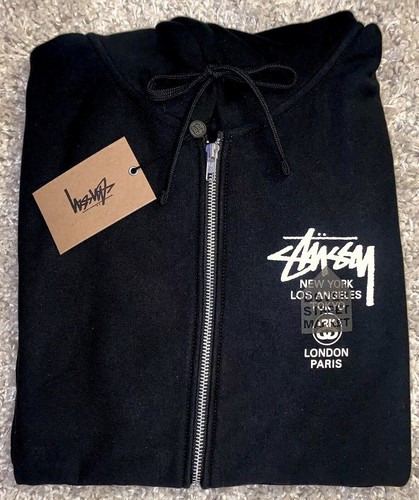 Stussy x DSM x Dover Street Market World Tour Black Zip Up