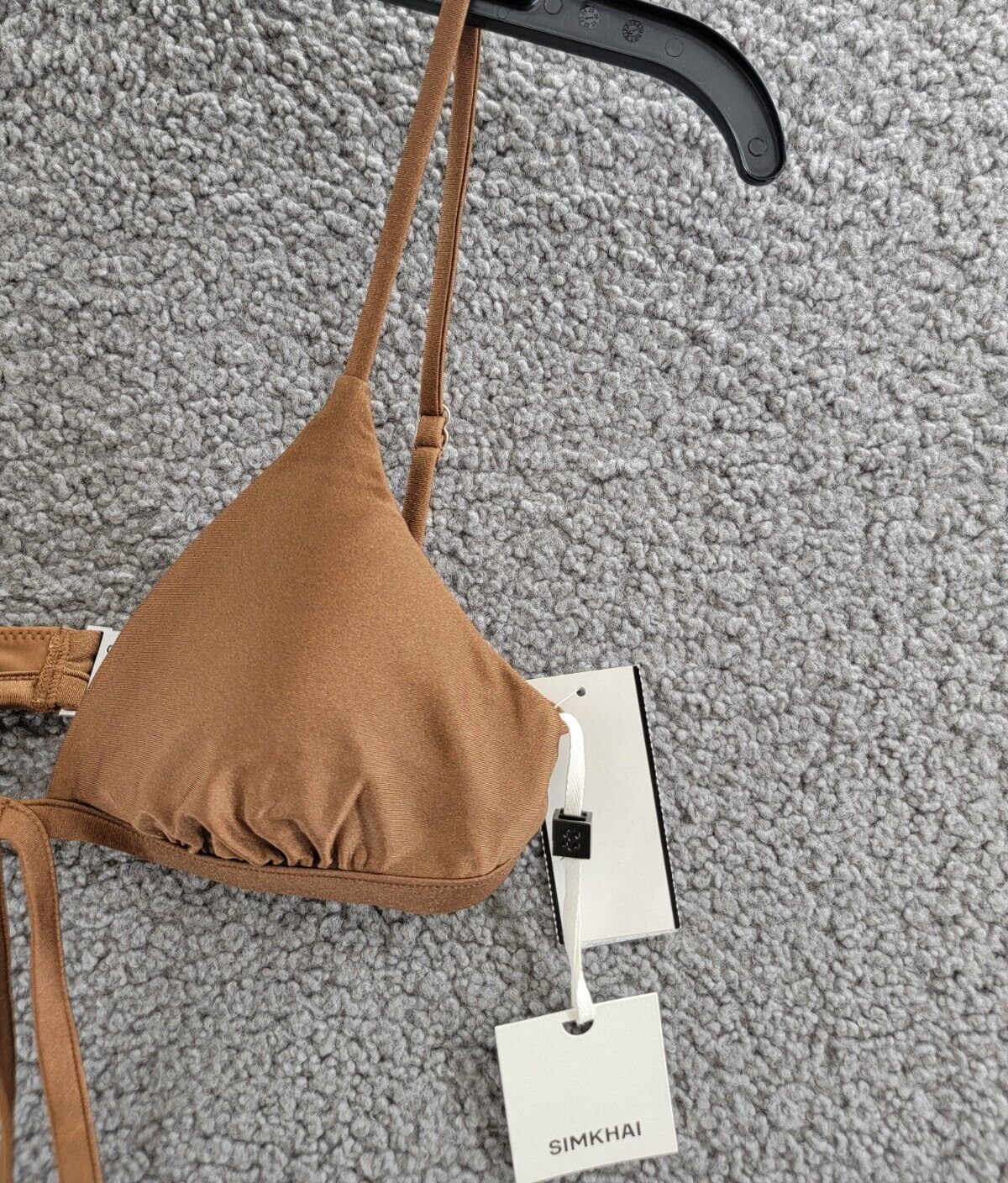 Simkhai Harlen Tie Front Bikini Top Women's XS Bronze Solid Back Clasp Closure - Picture 4 of 13