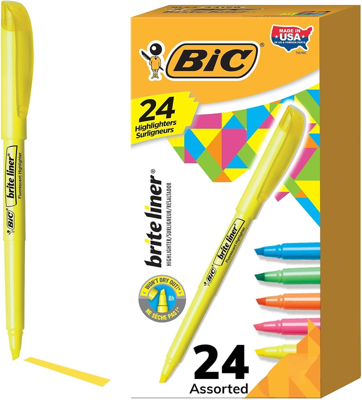S, Chisel Tip, 24-count Pack Of Highlighters