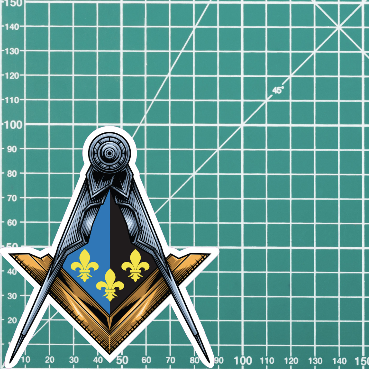 Monmouthshire Masonic Square & Compass Union Vinyl Sticker - Picture 9 of 10