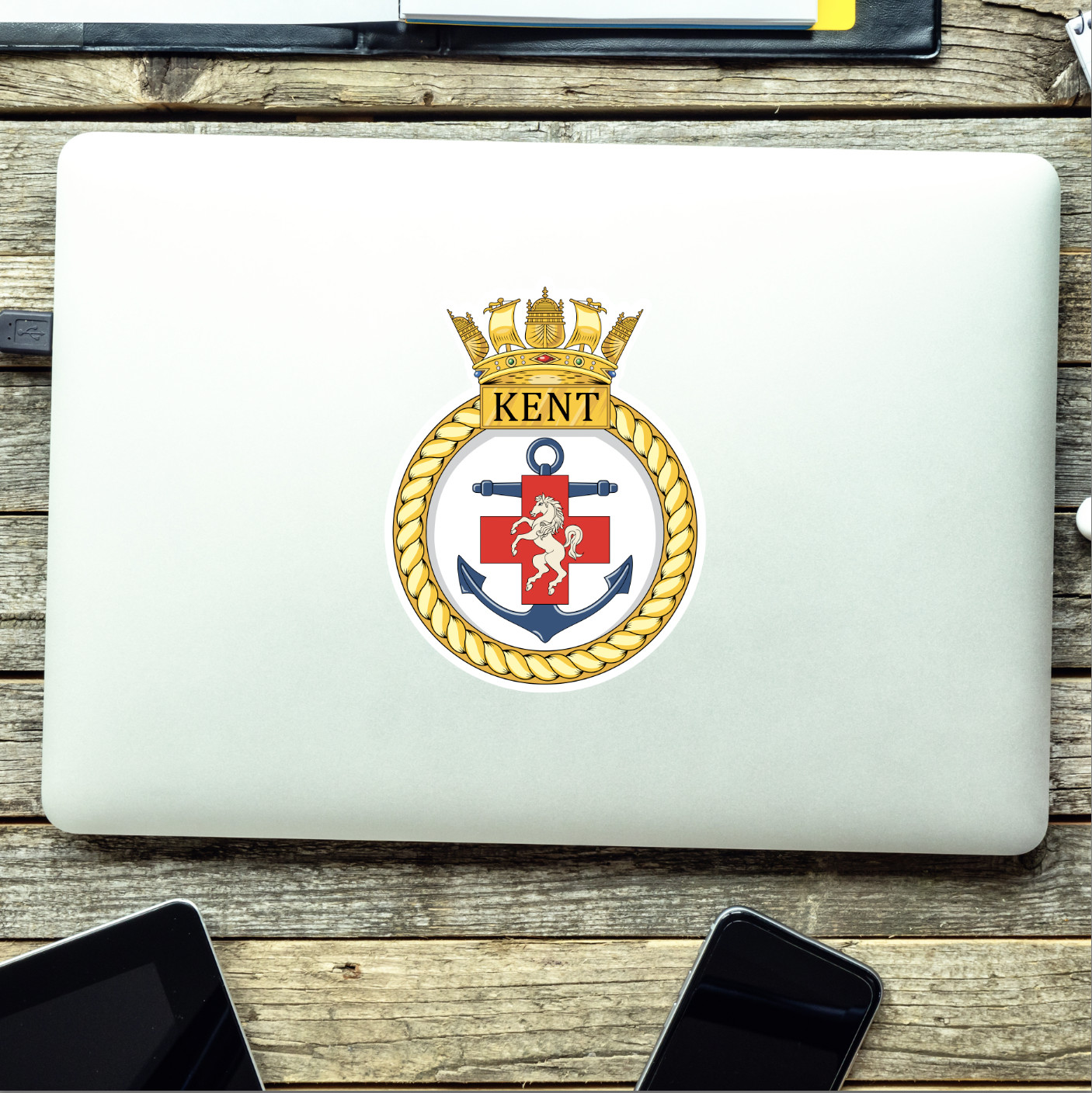Royal Navy HMS Kent Waterproof Vinyl Sticker - Multiple Sizes - Picture 2 of 9