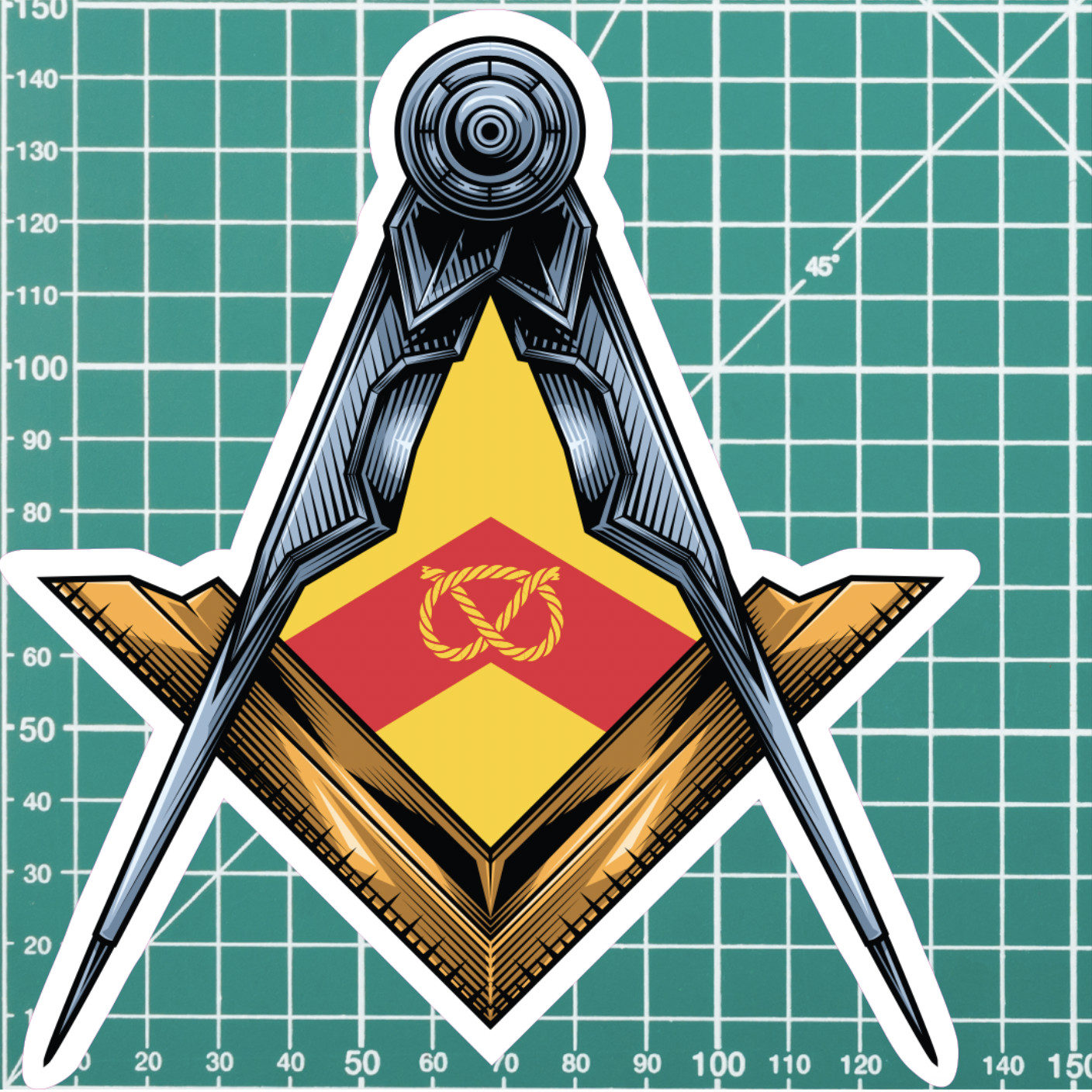 Staffordshire Masonic Square & Compass Union Vinyl Sticker - Picture 6 of 10