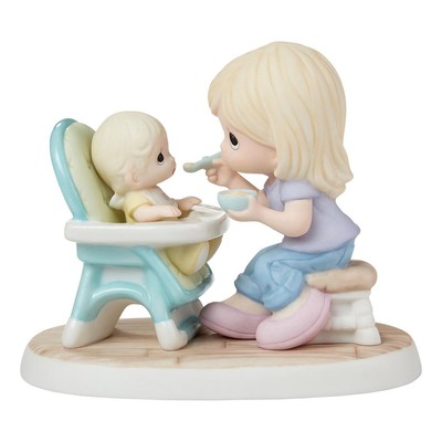 Love At First Bite Figurine By Precious Moments Mom Feeding Baby In Highchair