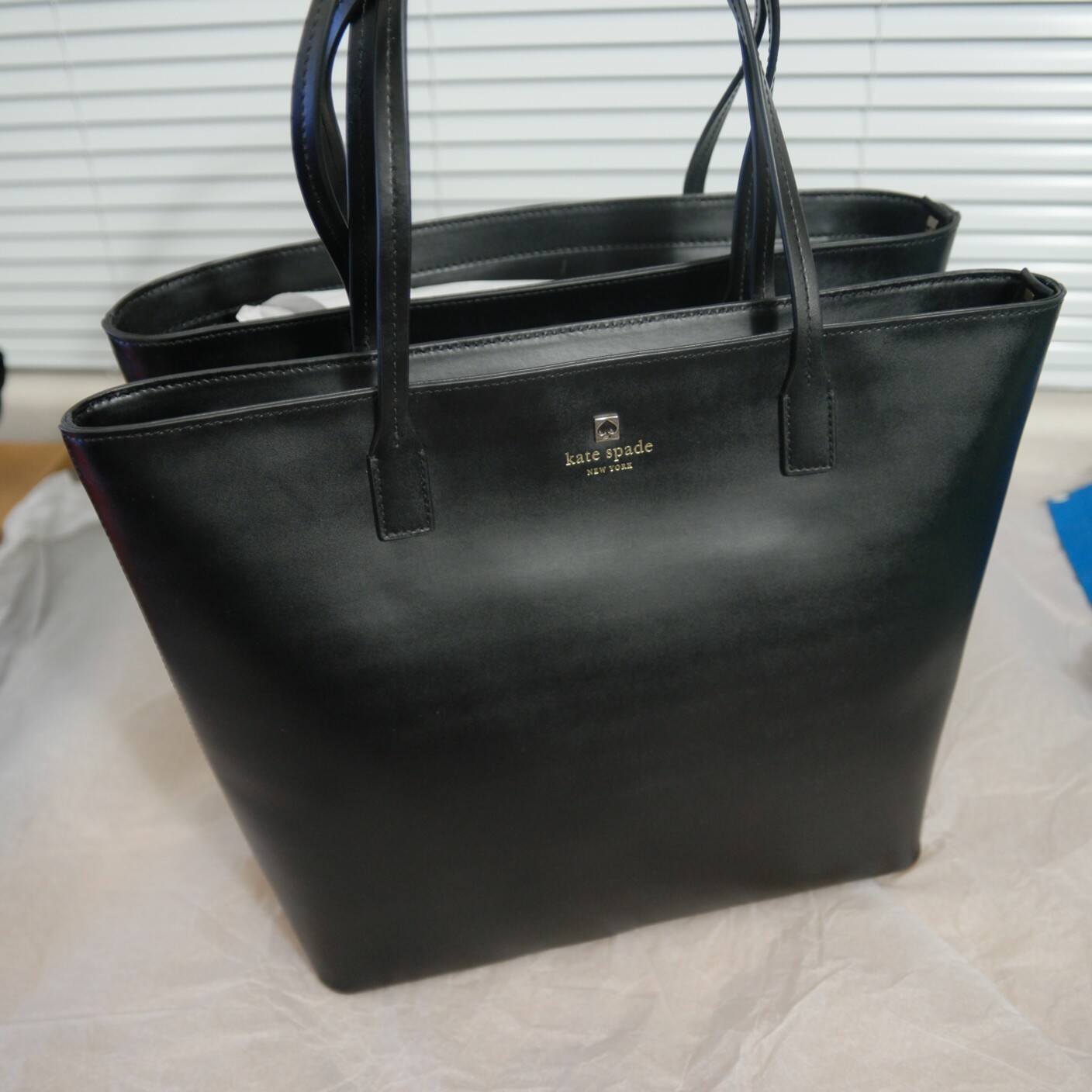NWT KATE SPADE Weller Street TORI Black Smooth Leather Tote