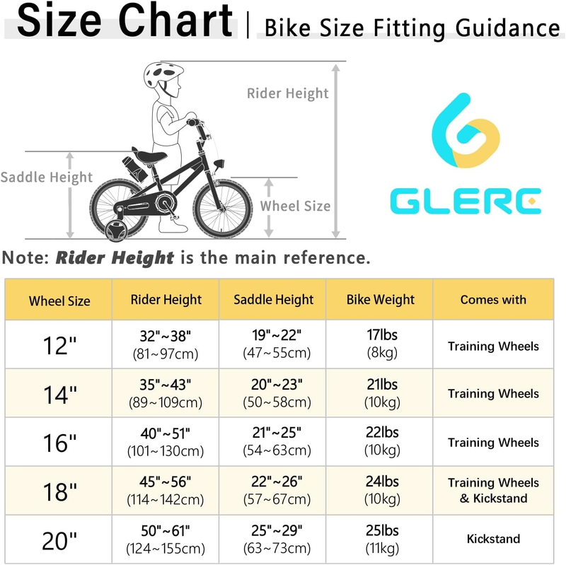 Fantacy 12 14 16 18 20 Inch Kid Bike for 2-14 Years Old with Headlight & Kicksta