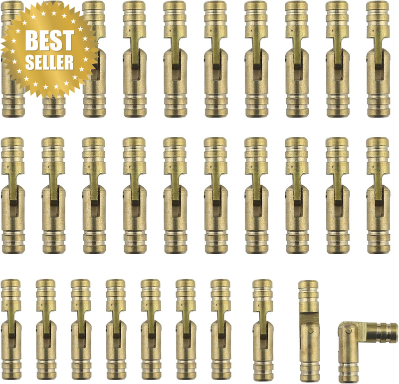 30-Pack Brass Concealed Hinges, 5 X 25Mm Cylindrical Barrel Hinges, Invisible Hi