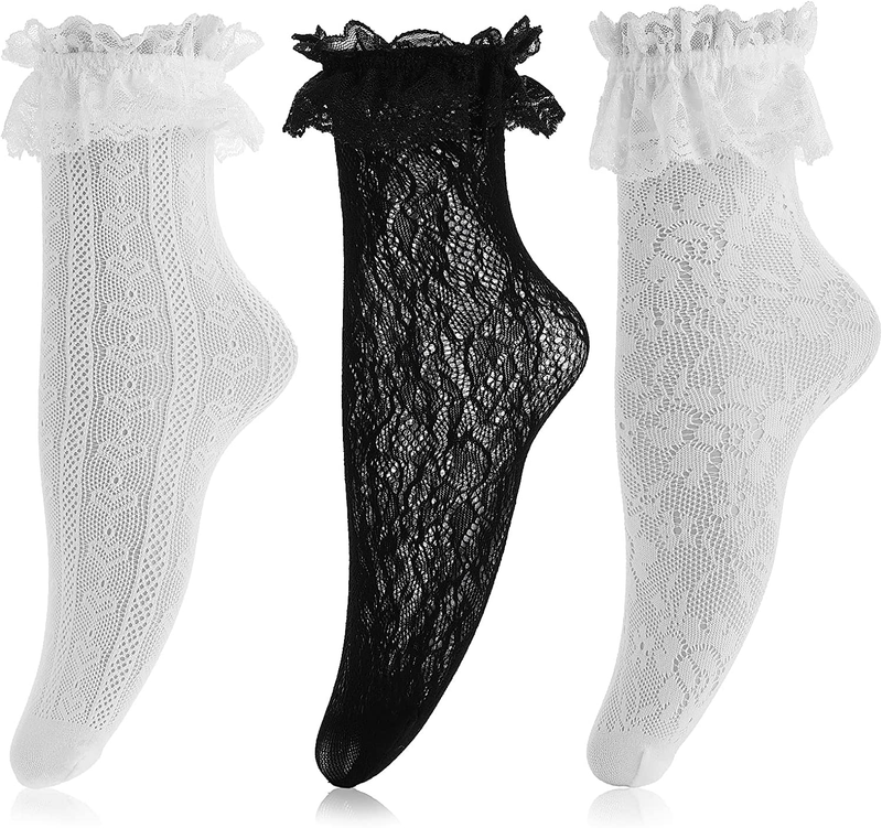 Lace Ruffle Frilly Comfortable Socks Princess Socks Fas