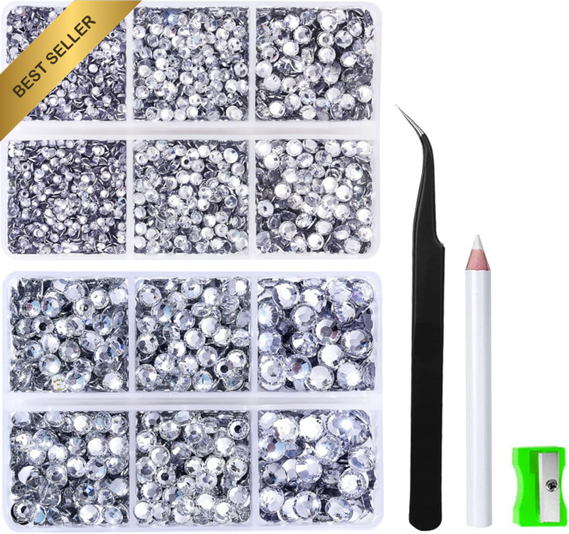 Nail Rhinestones and Bedazzling Gems Kit for Crafts, Multi-Size Flatback Resin D