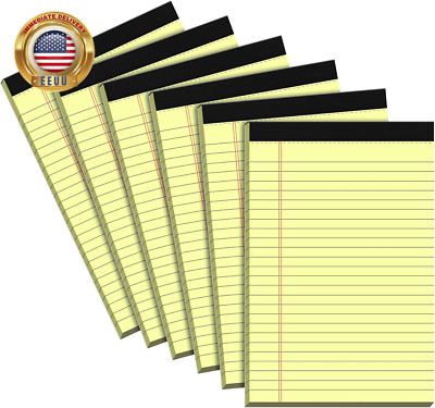Small Legal Pads 5X8 Notepad, 6 Pack Note Pads 5X8 College Ruled Writing Pads Ye