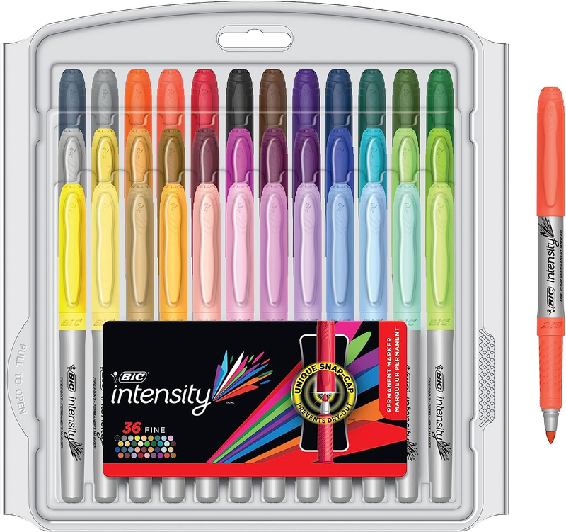 BIC Intensity Permanent Markers Fashion, Fine Point, 36-Count