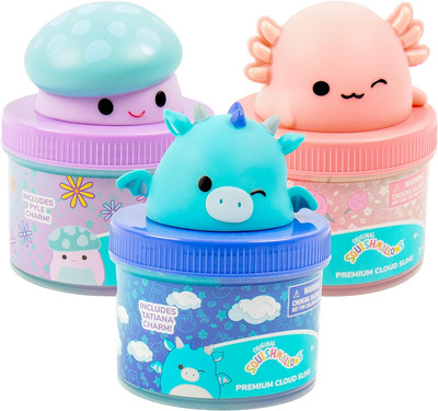 Original Squishmallows Premium Cloud Slime, 3-Pack, 8 Oz. Fluffy Slime, Scented 