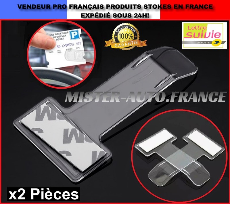 Support Ticket Stationnement Autocollant Horodateur Parking Pare-Brise Voiture