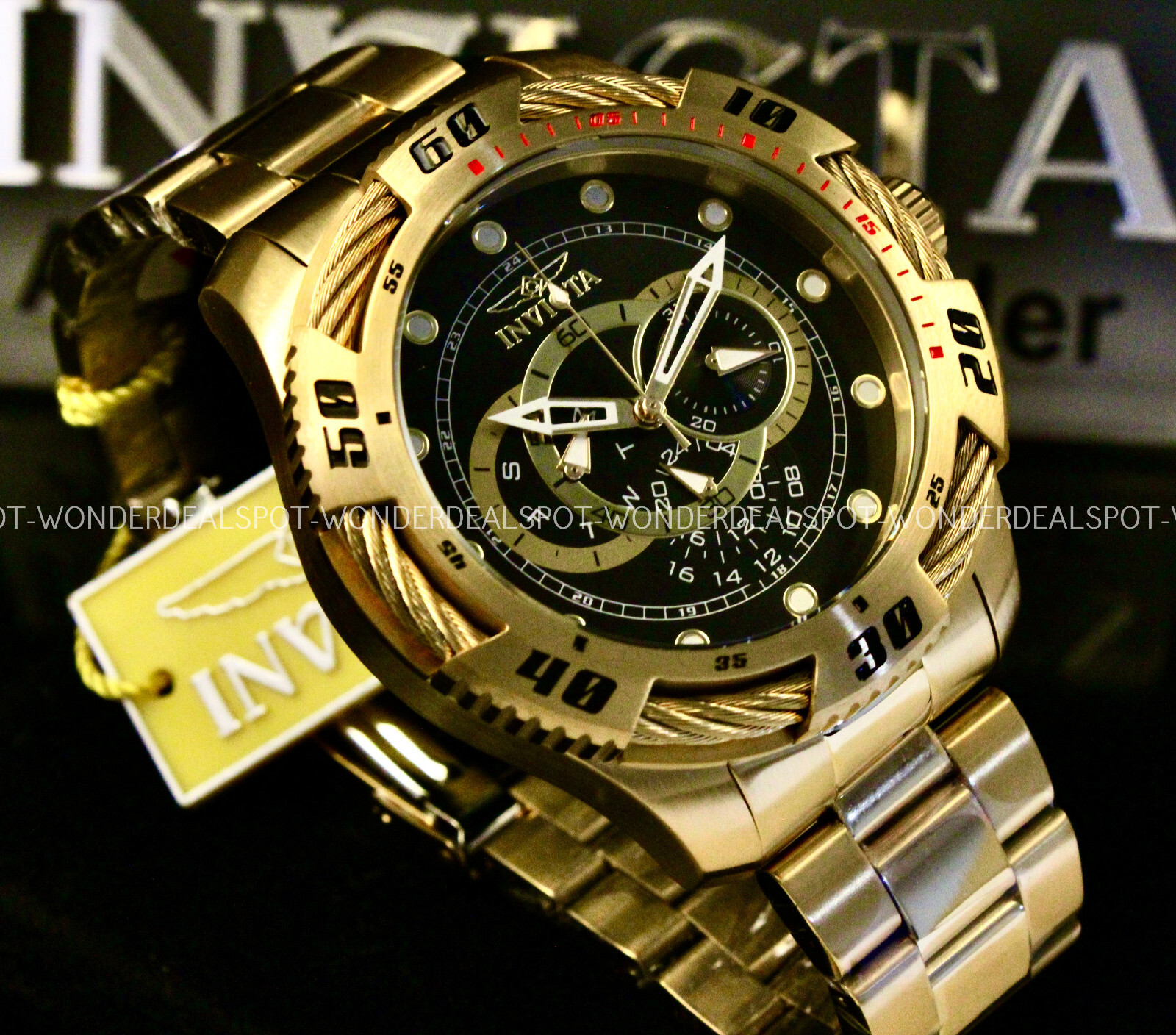 Invicta クロノグラフ 時計 ブラック/ローズゴールド Invicta クロノグラフ 時計 ブラック/ローズゴールド 楽天市場
