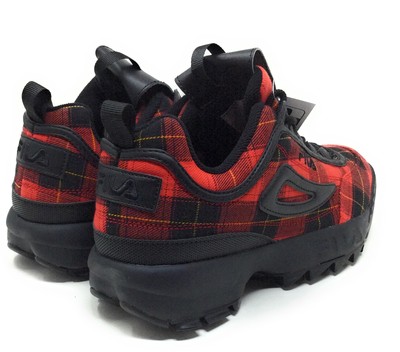 FILA FILA DAMEN DISRUPTOR II KARIERT FITNESS ATHLETIC SNEAKERS ROT SCHWARZ GRÖSSE 6 M