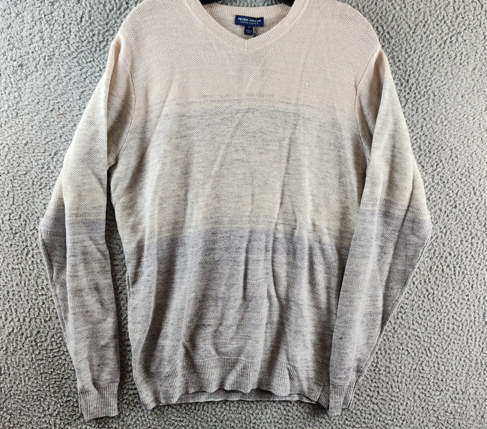 Peter Millar Crown Crafted Camden Wool-Cashmere Stripe Sweater Men M BritishGray - Picture 2 of 14