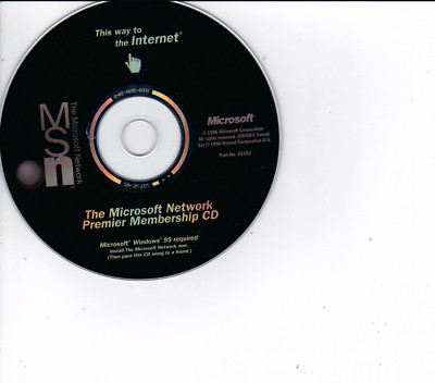 MSN Microsoft Network Internet Access Vintage 1996 Online Collectible CD Rare 