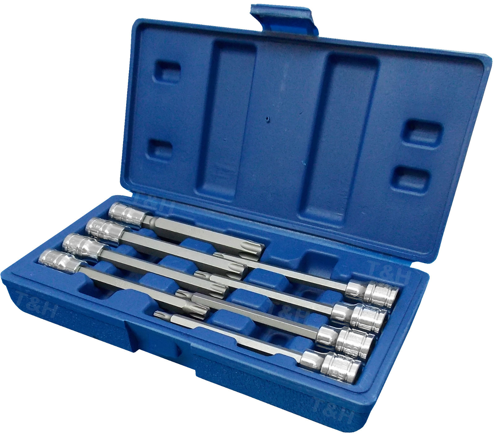 BERGEN Extra Long Star Torx Bit Socket Set 3/8"Dr 8pc T25 T27 T30 T40